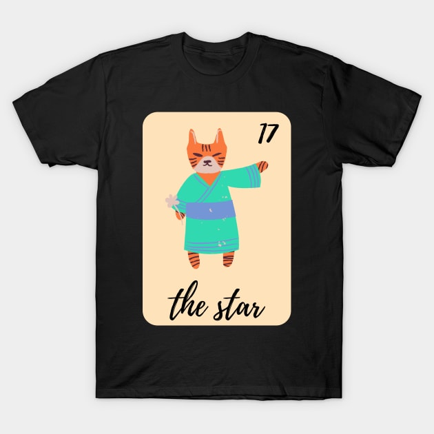 Cat Tarot T-Shirt by Gwraggedann